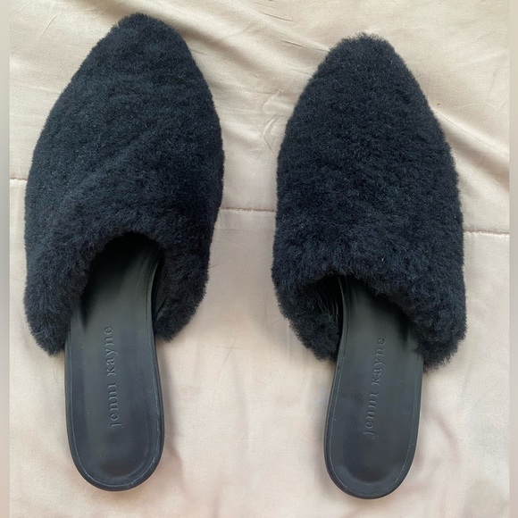 Jenni Kayne Shearling Mule slide size 38 black - Picture 1 of 3